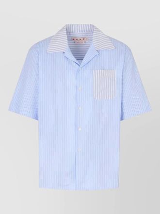 Marni casual shirt striped chest pocket notched collar