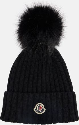 Moncler Berretto in lana vergine a coste