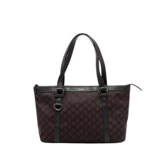 Gucci Pre-owned Tote Bags, female, Brown, Size: ONE SIZE Pre-owned Vintage Nylon Tote