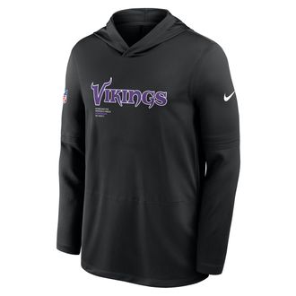 Nike Minnesota Vikings Pure Fury Sideline Nike Mens Dri-FIT NFL Long-Sleeve Hooded Top in Black | 03B900A9M-P8B