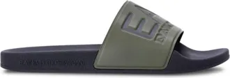 Emporio Armani logo-embossed slides - men - Rubber/Rubber/Rubber - 9.5 - Green