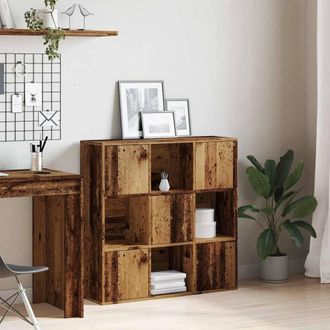Berkfield Home Decorative Bookshelf Old Wood 90x28x90 cm Engineered Wood in Brown | Size: 90 x 28 x 90 cm