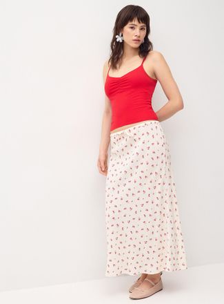 Twik Womens Linen blend midi skirt