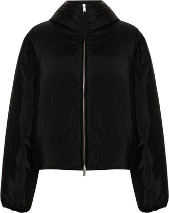 Jil Sander hooded puffer jacket - women - Polyamide/Silk/Polyamide/Silk/Goose Down/Goose Feather - S - Black