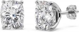 Allurez 0.75ct. Cushion-Cut Moissanite Stud Earrings 14kt White Gold (F-G, VVS1)