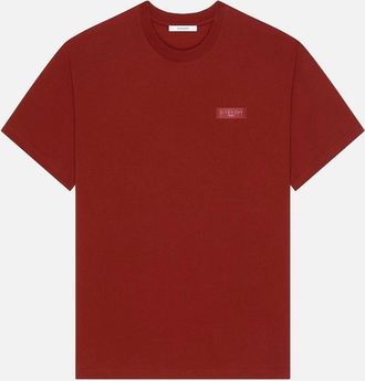 Givenchy Mens BRANDED COTTON T SHIRT - Red - Size: 38