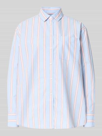 Lacoste Oversized Hemdbluse aus reiner Baumwolle in Hellblau, Gr&ouml;&szlig;e 38