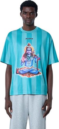 Awake NY Katoenen Jersey Logo Motif T-Shirt - Heren - T-shirts - Veelkleurig - L - Katoen - Tops