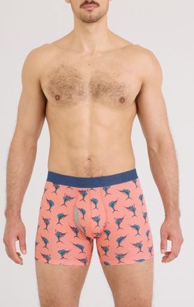 Saxx DropTemp Cooling Cotton Boxer Briefs in Big Catch/Desert Flower at Nordstrom, Size Xx-Large