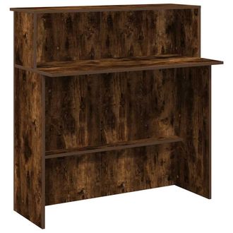Berkfield Home Reception Desk Smoked Oak 100x50x103.5 cm Engineered Wood in Brown