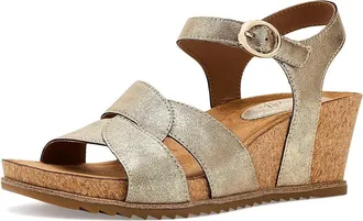 S&ouml;fft Tressa Womens Wedge Shoes Gold : 7.5 B - Medium, Faux Leather