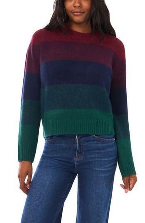 Vince Camuto Stripe Crewneck Sweater in Earth Red at Nordstrom Rack, Size X-Large P
