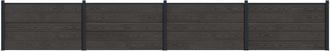 vidaXL Panel De Valla 4 Pcs Wpc Y Aluminio Negro Vidaxl