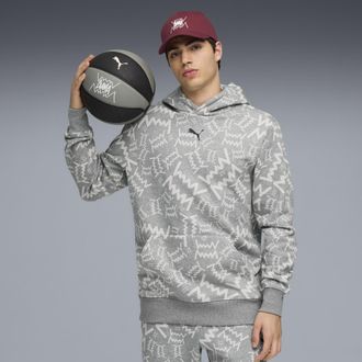 Puma Felpa con cappuccio da basket teamJAWS Post Game da uomo, Accessori, Grigio, 3XL