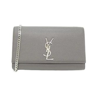 Saint Laurent Pre-owned Borsa a Spalla Kate Media in Pelle di Vitello - - Pre-owned - Donna - Grigio - ONE SIZE