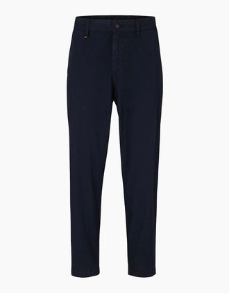 HUGO BOSS Mens Statum Solid Patterned Straight Chinos - Navy - Size: 36W r