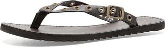 AllSaints Sydney Eyelet Sandals Womens Sandals Dark Brown : 9.5 M, Leather