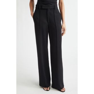 Proenza Schouler Weyes Crepe Straight Leg Pants in Black at Nordstrom, Size 10