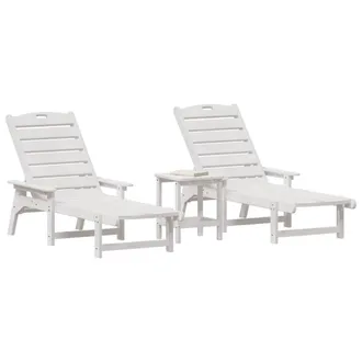 Berkfield Home White 3 Piece Garden Lounge Set White HDPE