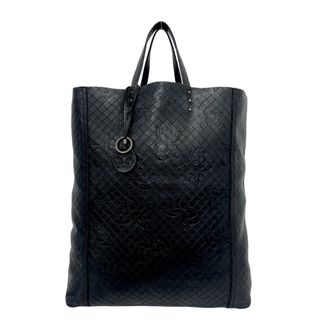 Bottega Veneta Black Leather Handbag Tote Bag (Pre-Owned)