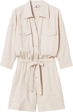 Twin-Set Tuta corta con logo - Toni neutri