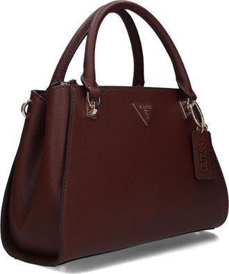 Guess Noelle II Luxe Satchel - Dames - Handtassen - Rood - ONE Size - Leer - Tassen