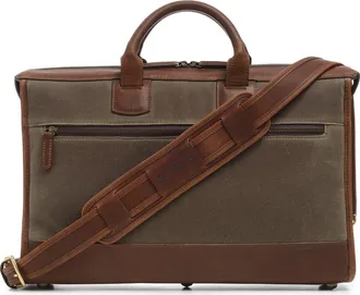 Korchmar Sawyer Slim Waxed Canvas Briefcase in Olive at Nordstrom