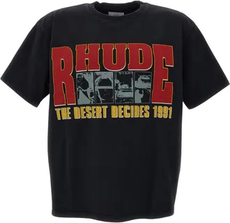 Rhude Black Graphic Logo T-Shirt