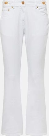 Versace Embellished low-rise flared jeans