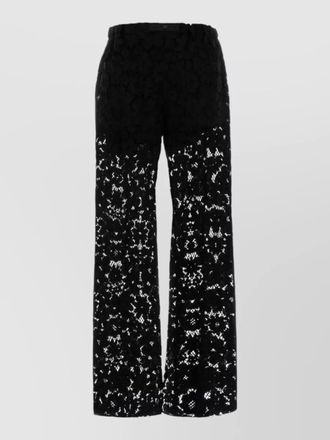 Fendi high waist wide leg lace trousers