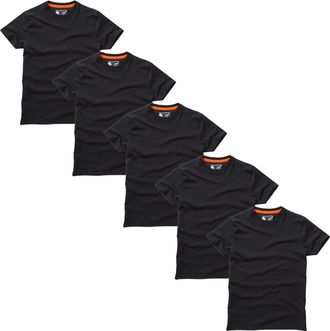 Charles Wilson 5 Pack Plain Crew Neck T-Shirt (Medium, Plain Black)