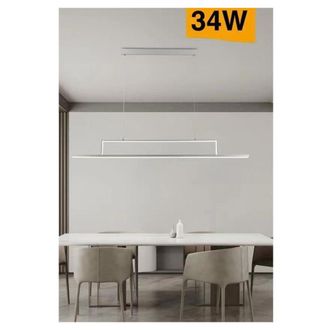 Trade Shop Trade Shop Traesio - Trade Shop - Lampadario Led 34w A Sospensione Lineare Orizzontale Luce 3000k 6500k 4000k B66-b
