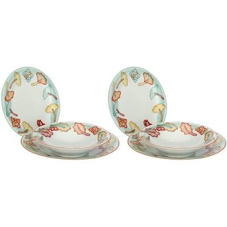 Thun Amazon Limited Edition 2022 - Set di Piatti in Porcellana, Sei Piatti Piani, Piatti Fondi e Piatti da Dessert in Porcellana Decorata