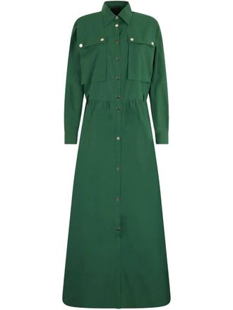 Liu Jo button-front utility dress - women - Cotton - 40 - Green
