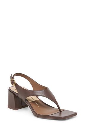 Dolce Vita Yves Block Heel Sandal in Dark Chocolate Leather at Nordstrom, Size 6.5