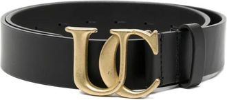 Undercover logo belt - women - Leather - One Size - Black