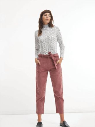 Lolita Corduroy Pants With Belt In Pink