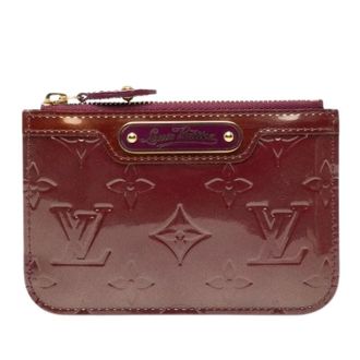 Louis Vuitton Pre-owned Bags, female, Red, Size: ONE SIZE Pre-owned Pochette Cle NM Monogram Vernis Coin Case
