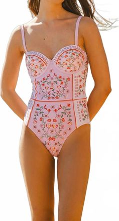 Jessie Zhao Botanica One Piece Swimsuit In Pink