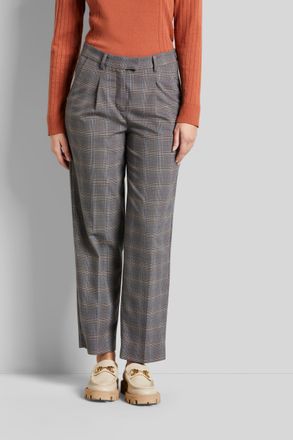 Bugatti Stoffhose BUGATTI, Damen, Gr. 36, Normalgr&ouml;ssen, braun (messing), 63% Polyester, 34% Viskose, 3% Elasthan, kariert, normal, Hosen Stoffhose, mit Bundf