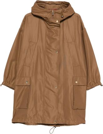 Max Mara Giacca con cappuccio e tasche - Marrone