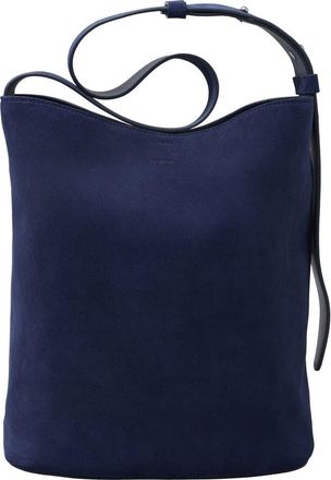 LI&Eacute; STUDIO Norma Leather Bucket Tote in Midnight Blue Suede at Nordstrom