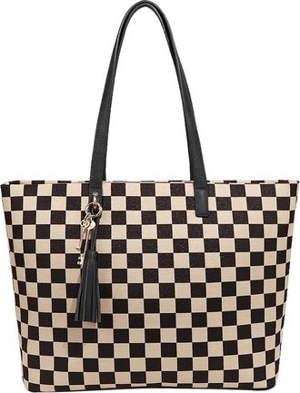 Generic Tote Bag Handbags for Women Hobo Bag Crossbody Handbags Large Capacity Shoulder Bags Checkered Shoulder Bags for Women Ladies Girls School,College,Sho