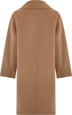 Max Mara Womens Double-Breasted Coat Magnolia Camel Virgin Wool Double Breasted & Peacoats