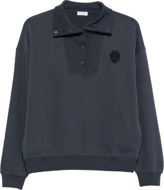 Brunello Cucinelli Logo-patch Half-button Sweatshirt