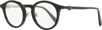 Moncler Mens Round Eyeglasses ML5175H 001 Black 49mm