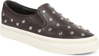 Vince Blair Studded Slip On Sneaker in Dark Ganache at Nordstrom, Size 7.5