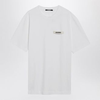Jacquemus Wei&szlig;es T-Shirt mit Gros Grain-Logo