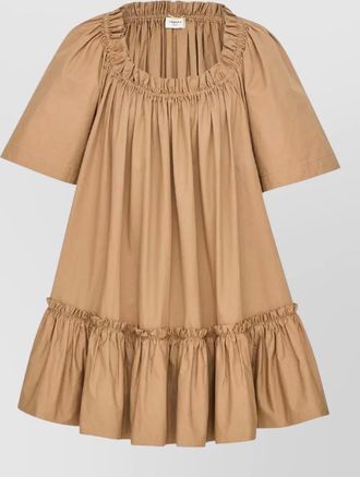 Saint Laurent cotton ruffled mini dress