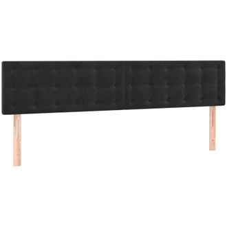 vidaXL Cabecero Con Led De Terciopelo Negro 160x5x78/88 Cm Vidaxl